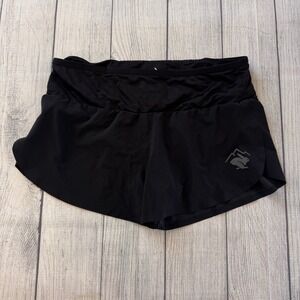 Rabbit Women's Stashems Black Running Shorts Size M Trail Marathon Lined Zip